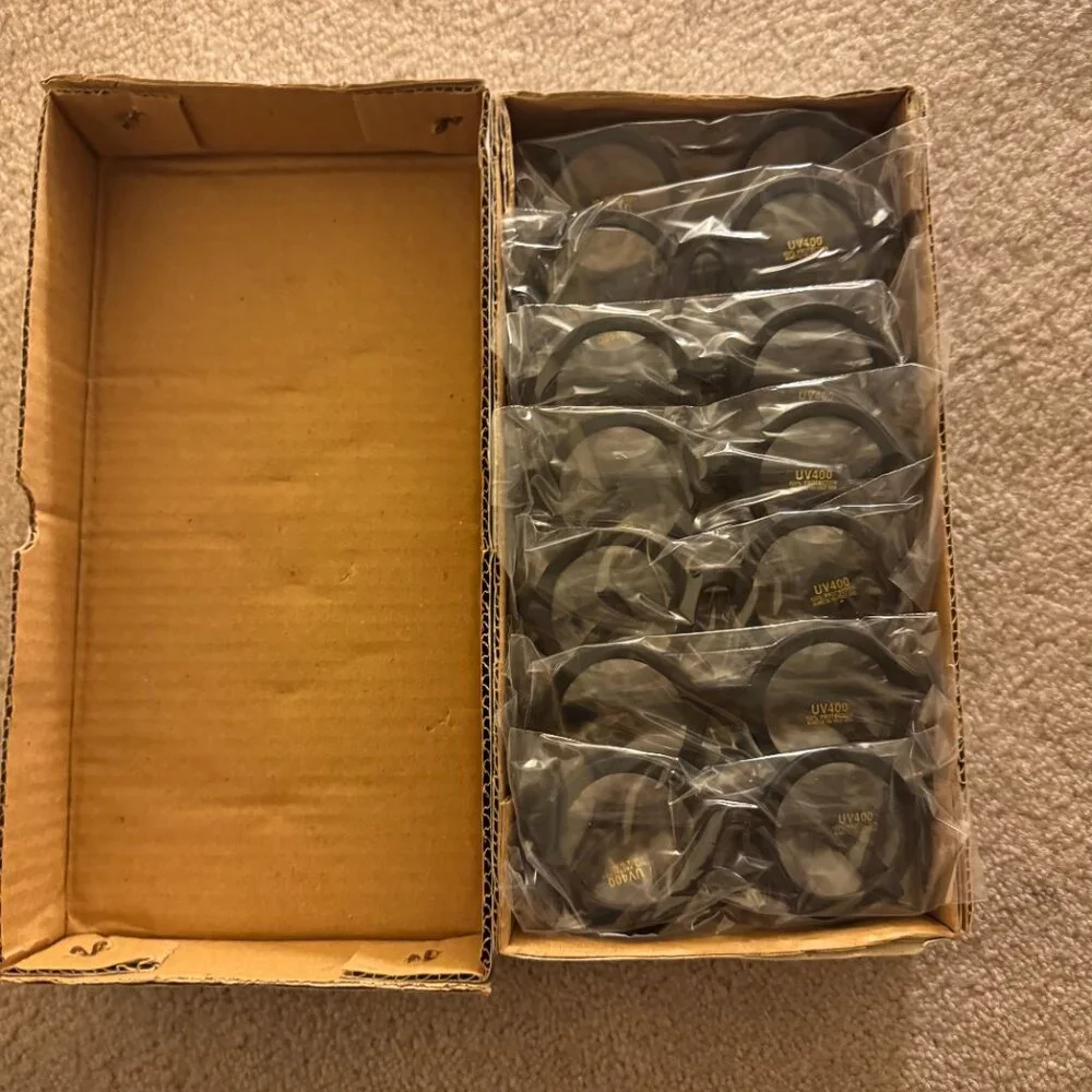 Harry Potter Black Round Glasses Halloween Costume Party Nerd Kids UV LOT - 12